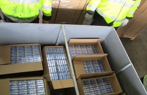 Cigarette haul seized by Border Force at Purfleet
