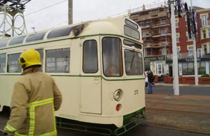 Fire on Blackpool Tram