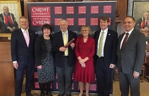 Cardiff University presented with first Regius Professorship in Wales