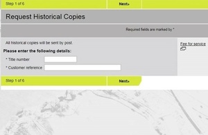 Portal update: Request Historic Copies (HC1) online