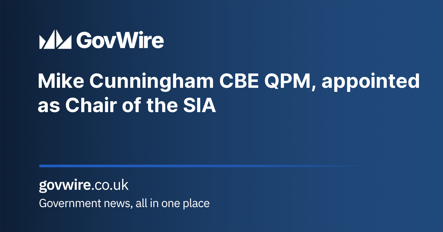Mike Cunningham CBE QPM, appointed as Chair of the SIA
