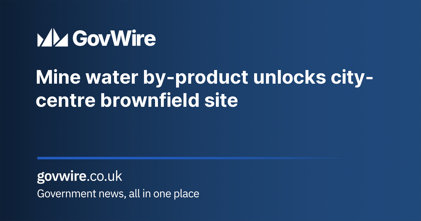 Mine water by-product unlocks city-centre brownfield site
