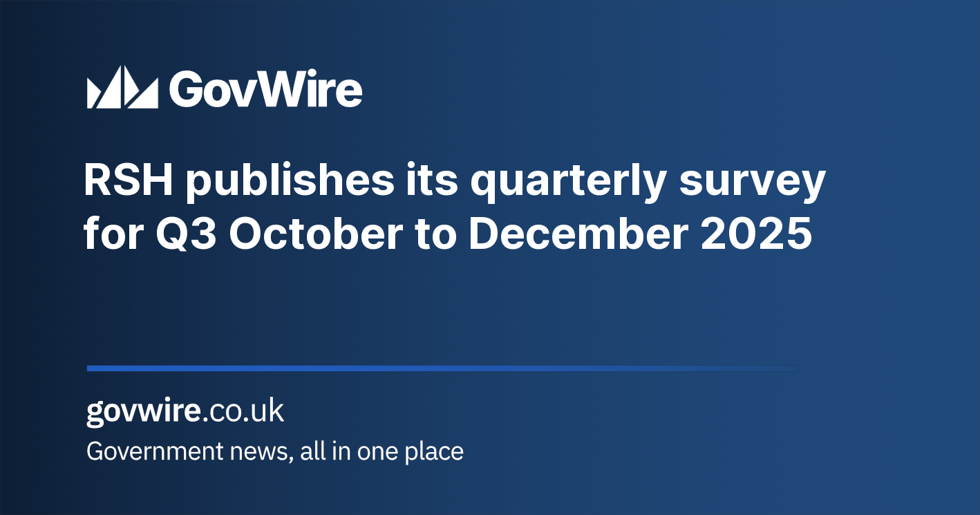 RSH publishes its quarterly survey for Q3 October to December 2025